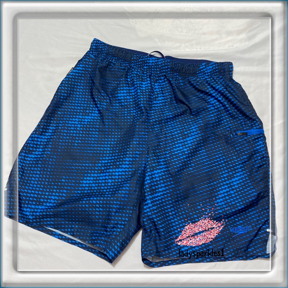 Speedo | Turbo Dri Double layered 18” Men’s fitness Shorts Sz Small-Blue